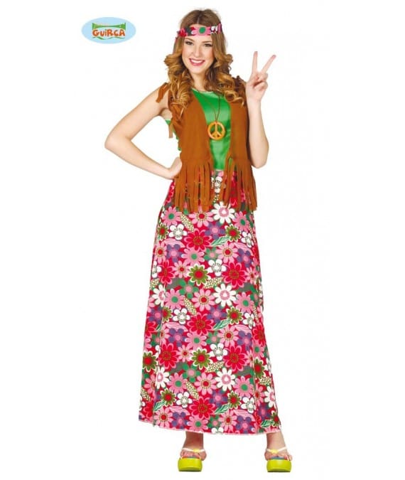 Disfraz hippie talla grande - Comprar en Tienda Disfraces Bacanal
